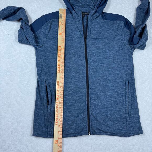 Banana Republic Men's Medium Jacket Full Zip Hood Blue Activewear Outerwear - Picture 7 of 8